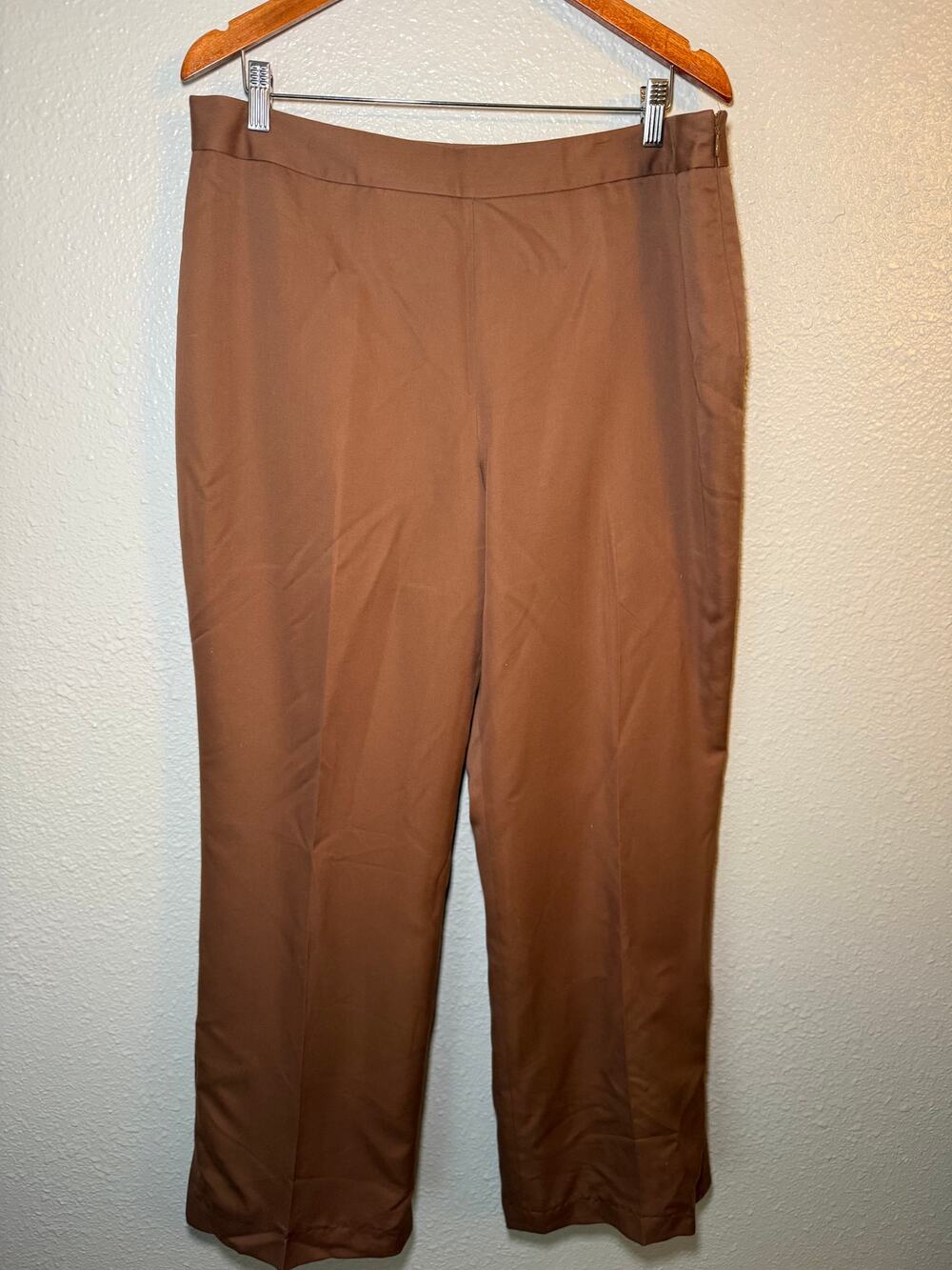Pendleton Womens Cotton Silk Blend Brown Slacks Plus Size 16
